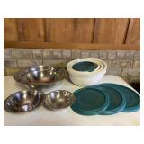Metal & Plastic Stacking Serving Bowls