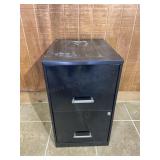 Black Metal 2 Drawer Filing Cabinet
