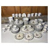 Large Set of Stoneware Lighthouse Dishes