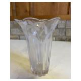 Clear Etched Glass Flower Vase