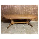 Solid Wood Oval Coffee Sofa Table