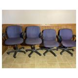 Set of 4 Blue Office Chairs