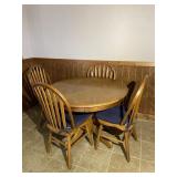 Solid Wood Round Kitchen Table & 4 Chairs