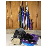 Large Group of Umbrellas Purses & Tote Bags