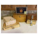 Wooden Lock Boxes & Cigar Box