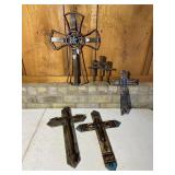 Set of 5 Decorative Wall Crosses