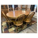 Solid Wood Dining Room Table & 6 Chairs