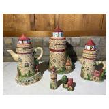 Lighthouse Teapot & Cannister Set