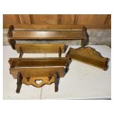 Set of 5 Wooden Display Shelves