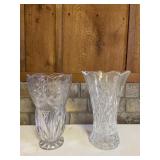 Crystal & Glass Flower Vases Set of 2