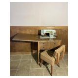 Kenmore Sewing Machine Wood Table & Chair
