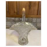 Clear Art Glass Basket Vintage Decor