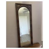 Vintage Wood Frame Slim Wall Mirror