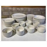 Set of White Stoneware Dishes