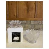 Crystal Water Lily Candle Holder & Heart Bowl