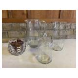 Clear Glass Pitcher Vase & Decor