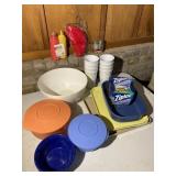 Misc Plastic Bowls Lids Cups