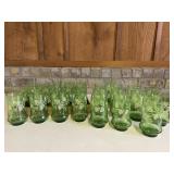 Large Set of Green Drinking Glasses