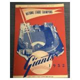 1952 New York Giants  Program and Scorecard