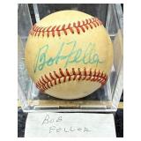 Bob Feller Autographed Baseball