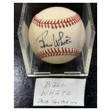 Bill White & Bob Gibson Autographed Baseball