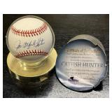 Catfish Hunter Autographed Baseball