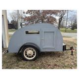 Vintage Style Teardrop Wooden Camper Trailer