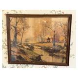 Framed Artwork - Country Landscape Scene