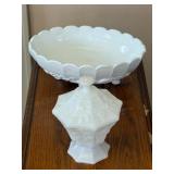 Milk Glass Compote Dish & Candy Jar