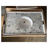 White Diamond Grain Sink Top