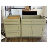 Avocado Green Cabinet and Drawer Base