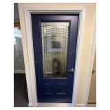 36x79 Blue Door w/ decorative glass
