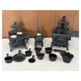 Cast Iron Miniature Stoves and Cookware