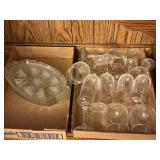 Glass Party Trays & Goblets