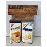 Cracker Tins & Wooden Cheese Boxes