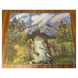 Painted Mountain Scene