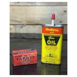 Gun Oil can and empty Peters box