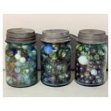 3 Jars  of Marbles