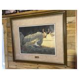 Deer & Lion Wildlife Framed Print