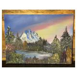 Painted Mountain Scene