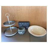 2 Tier Serving Stand & Misc. Decor