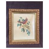 Framed Artwork "Cardinal and Wild Cherry" by