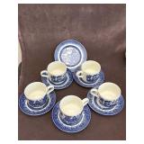 Blue Willow Teacup & Saucer Set