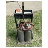 Welding Torch Set on Rolling Cart