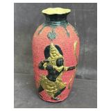 Textured Hand Painted Vase