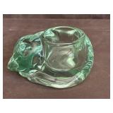Sleeping Cat Glass Candle Holder