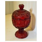 Ruby Moon & Stars Covered Candy Dish