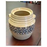 Spongeware Barrel Cookie Jar