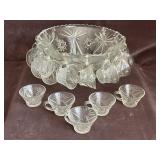 Star of David Pattern Punch Bowl Set