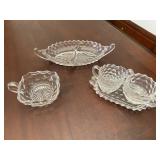 Fostoria American Glass Relish Dishes &